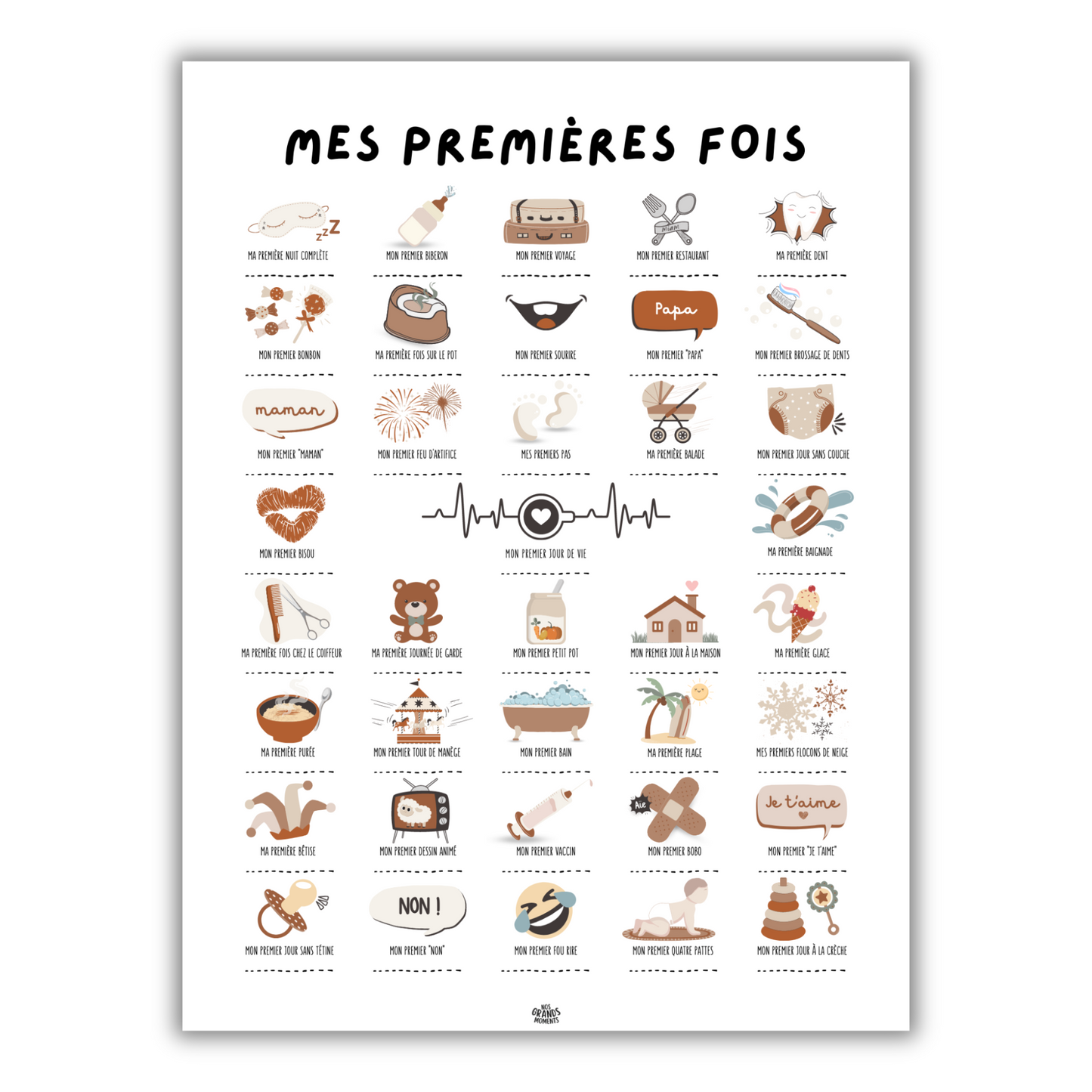 Affiche - Mes premières fois bébé "Brownie"